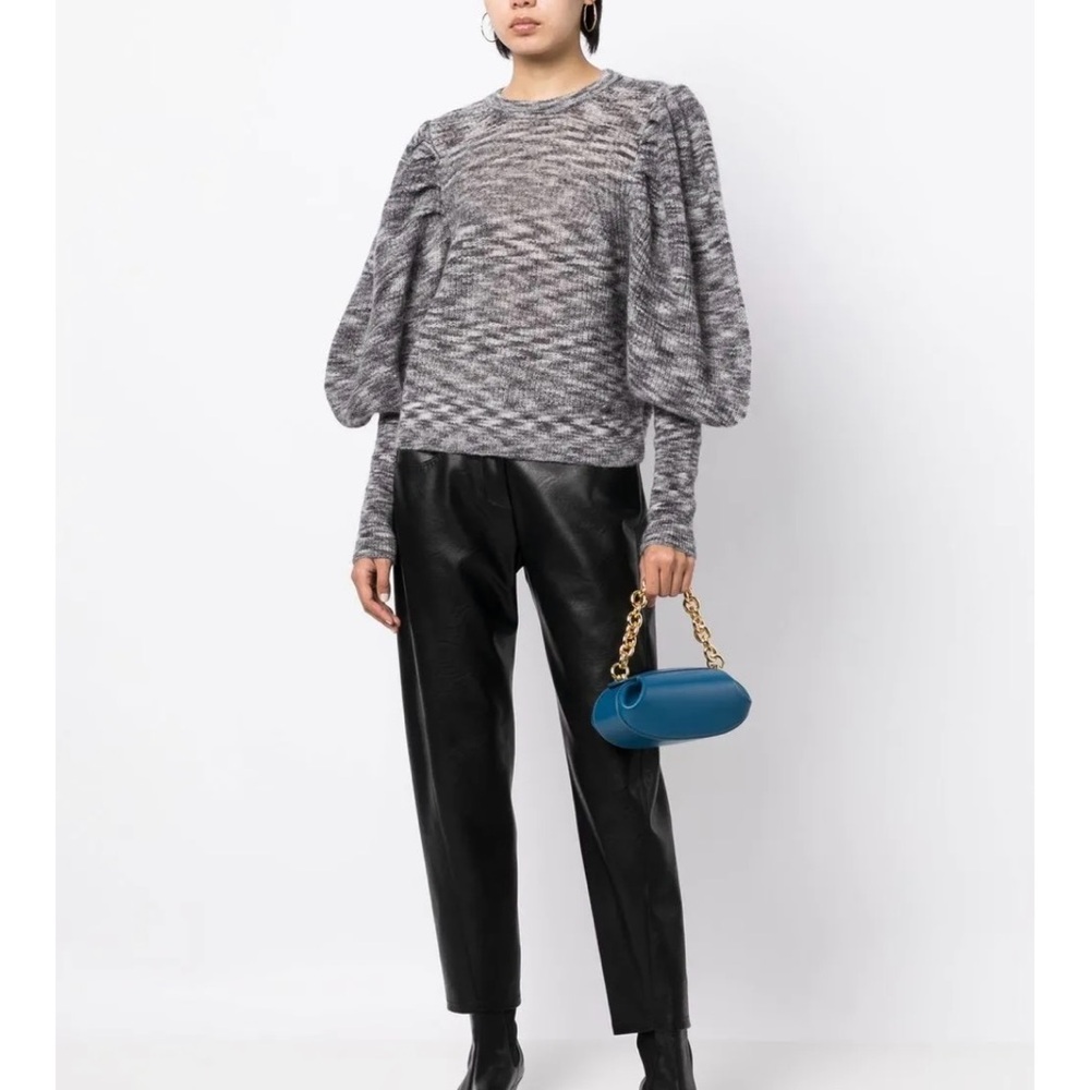 Ted Baker London Valma gray marl-knit puff sleeve jumper sweater 5 (12)